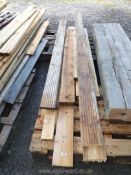 Mixed lengths of softwood; 9" x 3", 6" x 2", 7" x 1".