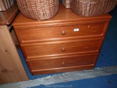 A G-Plan style bedroom chest of 3 drawers.