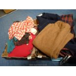 2 boxes of ladies skirts and tops by Liberty, Eastex, Andrew Stewart Pure Wool etc.