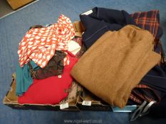 2 boxes of ladies skirts and tops by Liberty, Eastex, Andrew Stewart Pure Wool etc.