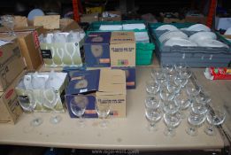 A large quantity of wine glasses for catering incl. 175 ml and 340 ml glasses. Approx 80 in total.