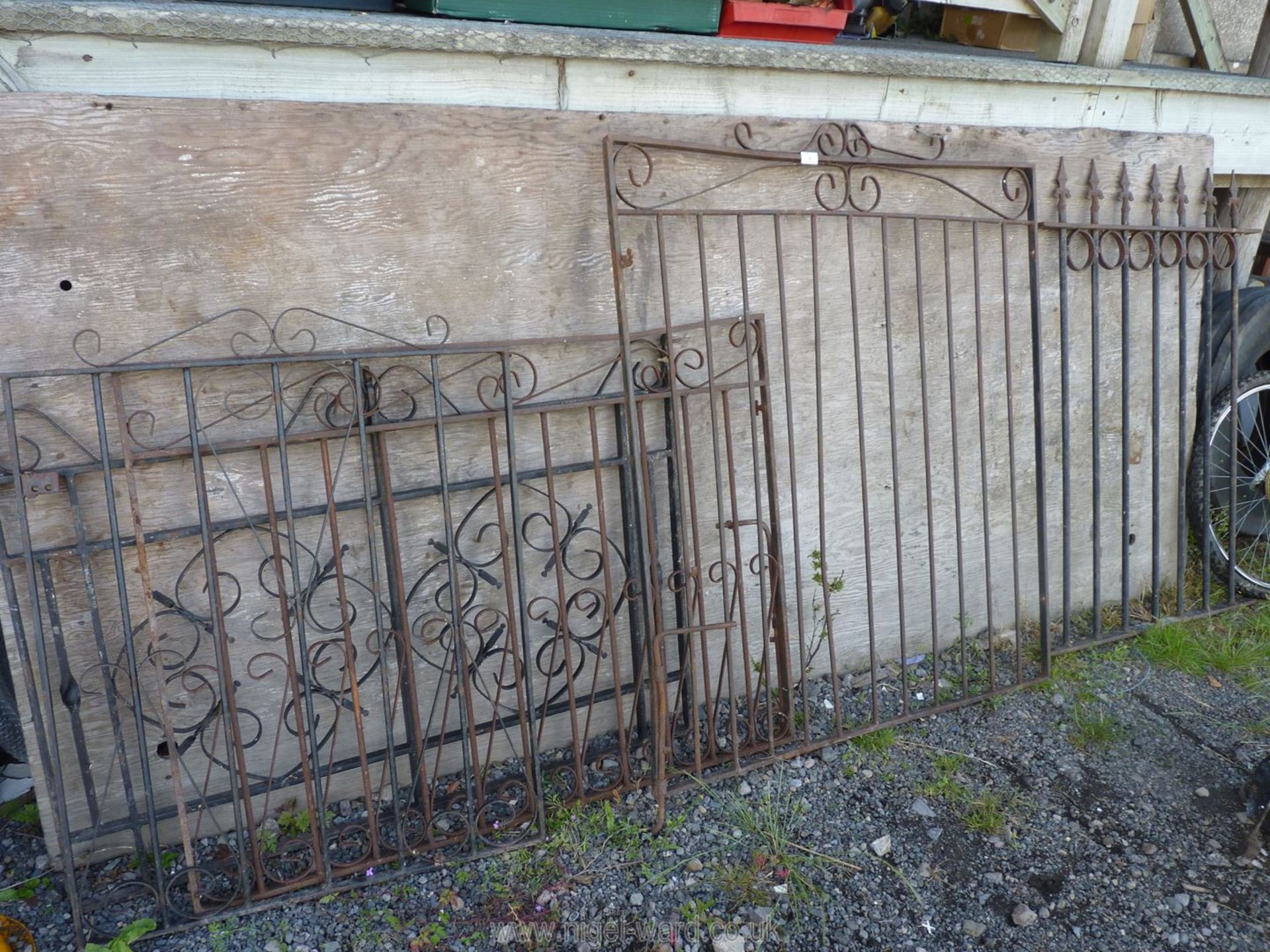 4 Gates and a panel of railings.