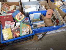 2 crates of books including; vintage novels, Harry Potter, white fang by Jack London, etc.