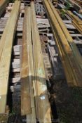 12 lengths of softwood 3 1/2" x 1/2" x 166" (approx).