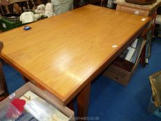 A good ash wood dining table, top loose to base, 61 1/2" x 37 1/4" x 29 1/2" high.