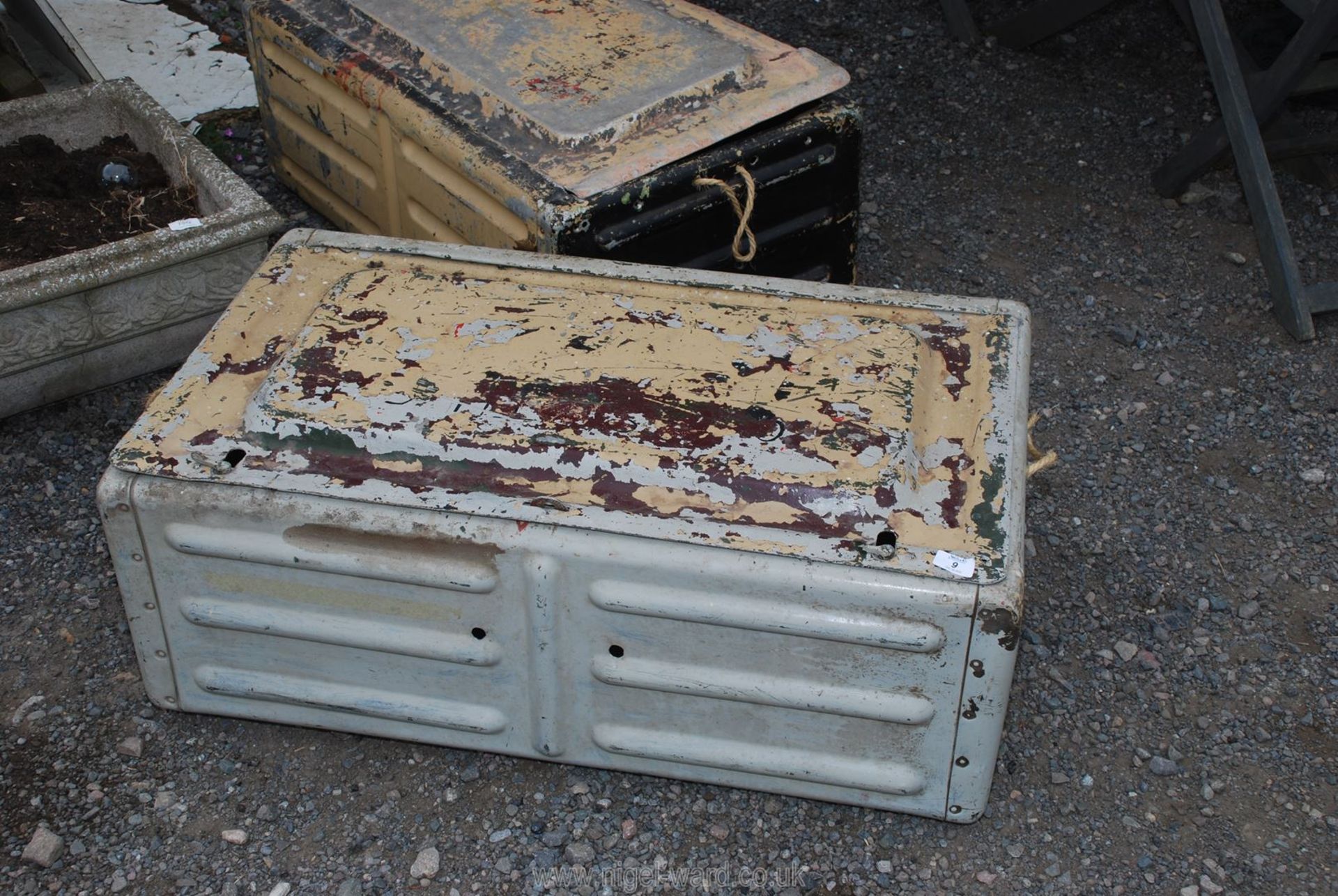 2 metal military trunks. - Image 2 of 2