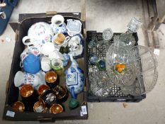 2 boxes of mixed china and glass to include; B.H.