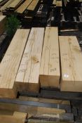 4 lengths of oak; 9 1/2" x 7 1/2" x 29 1/2", 7 1/2" x 7 1/2" x 39 1/4",