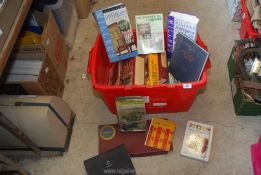 Box of books incl. Miller's Guides, art books etc., plus Scrabble set.