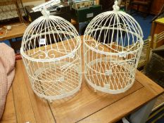 2 x cream Linnet cages.