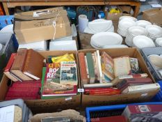 2 boxes of books to include annuals, novels, etc.