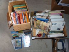 Two boxes of books some vintage, mostly novels.