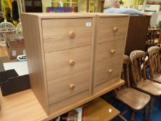 Pair of bedside chests, 3 drawers.