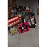 Quantity of LP's incl. Shirley Bassey and Elvis, plus box of 45's, box CD's etc.