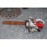 A Stihl chainsaw for restoration, no chain brake (unable to start as no fuel present).