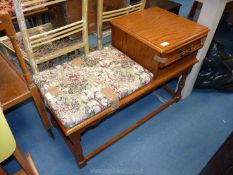 Telephone table with tapestry seat.