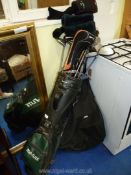 A Topflite golf bag and contents including Slazenger, Dunlop,