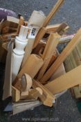 A quantity of newel posts and banister rails etc.