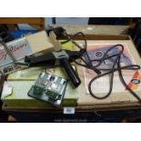 Slide projector, slide racks, splicer, hand held spotlights etc.