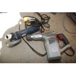 Bosch 110v 5" Angle Grinder and Performance Power 240v Hammer Drill (running at time of lotting)