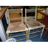 Pair of seagrass seated chairs a/f.