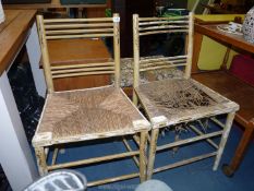 Pair of seagrass seated chairs a/f.