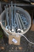 Bucket of mixed washers,