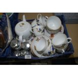 A small quantity of Royal Worcester to include teapot, flan dish, large saucers, four teacups,