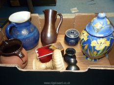 A quantity of jugs and vases including 'Ports of Call' jug by Jeff Banks,