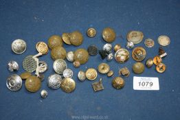 A small box of military buttons.