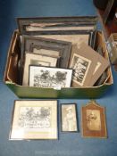 A selection of old miscellaneous framed photographs, some frames a/f.