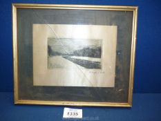 A small silk picture of Ex Abris Felix Faibel signed lower right 1908,