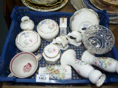 A quantity of Aynsley Wild Tudor china to include two candlesticks, small vase,