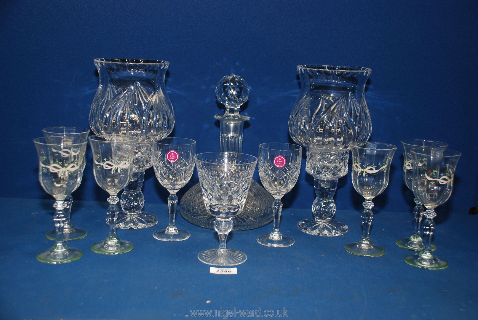 A quantity of glass including candlesticks, Royal Albert sherry glasses, - Image 2 of 2