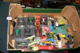 A quantity of model tractors including Matchbox 'tractor shovel', etc,