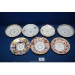 An extensive study collection of English porcelain saucers, all late 18th-early 19th c. (7).