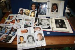 Two full albums of signed postcards and photographs including Tony and Cherie Blair, Robert Powell,