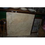 A large map of Herefordshire 1920 edition, water damage, 30 1/2" x 28 3/4".