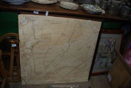 A large map of Herefordshire 1920 edition, water damage, 30 1/2" x 28 3/4".