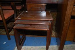 A Nest of three 1960's design Mahogany occasional Table,