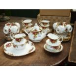 A 12 place setting Royal Albert "Old Country Roses" teaset, with twelve cups,