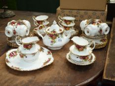 A 12 place setting Royal Albert "Old Country Roses" teaset, with twelve cups,