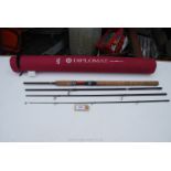 A very nice Abu Garcia four piece 9' 'Diplomat' spinning rod in dark burgundy finish in excellent