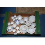 A Noritake part Teaset for six, one cup absent and no teapot, a Coalport 'Revelry' part Teaset,