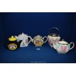 Four Teapots including Sadler,