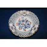 A scarce Meissen onion pattern ribbon plate,