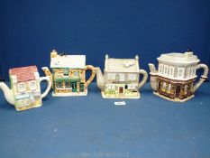 A quantity of novelty Teapots including in the form of popular pubs from soap opera's including The