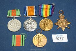 A quantity of WWI Medals to include two Victory Medals awarded to P.T.E. W.H. Knight Devon R.