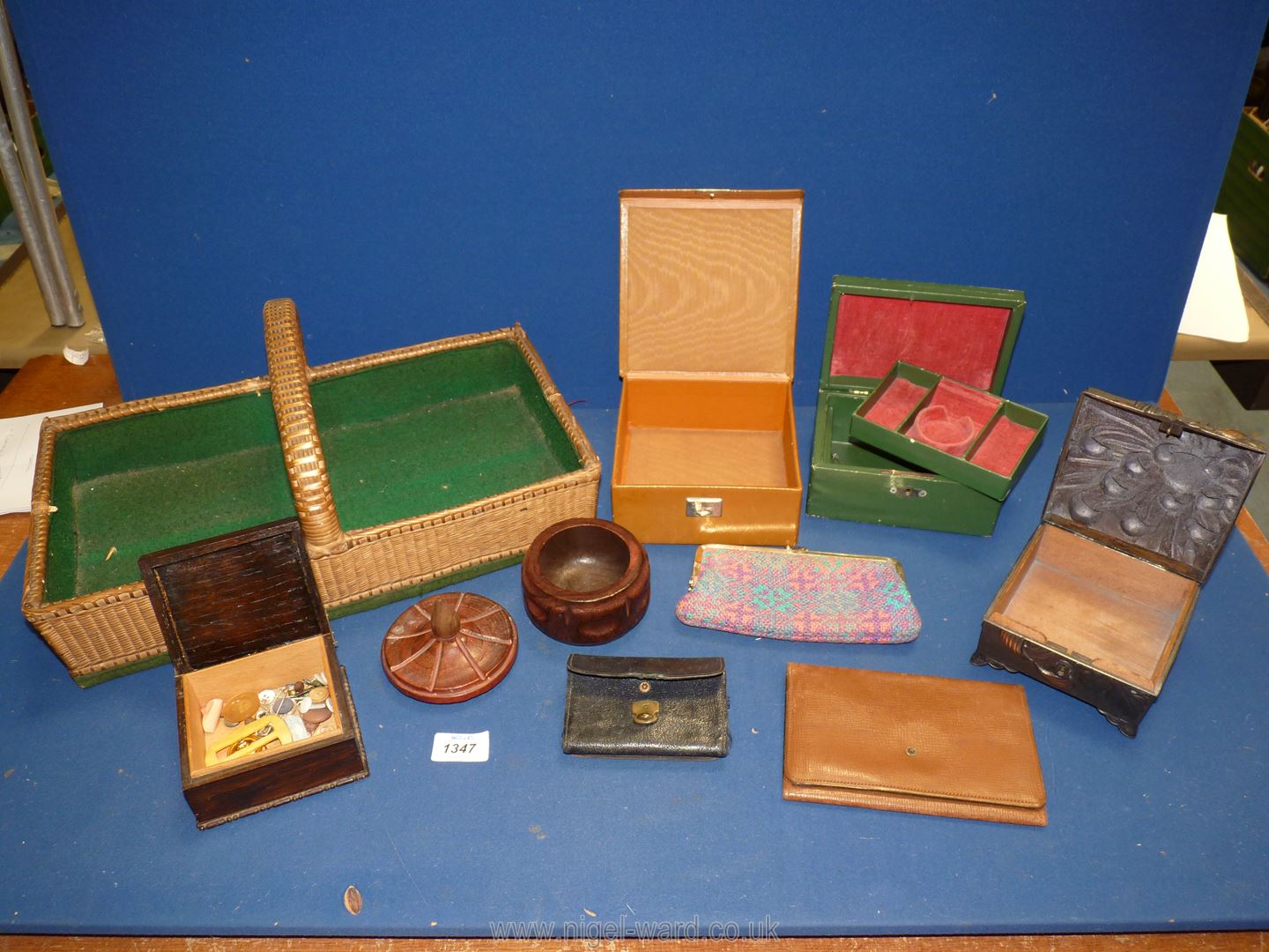 A quantity of boxes including a wicker cutlery tray, - Image 2 of 2