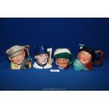 Three Royal Doulton Toby Jugs including Toby Phillpot, The Baseball Player,